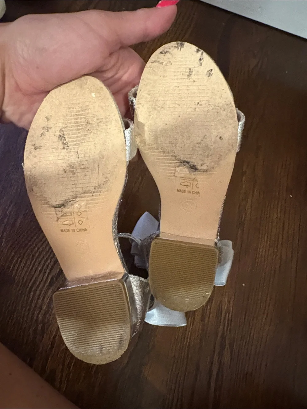 Angel face ' Silver Bow Ankle-Strap Sandals
